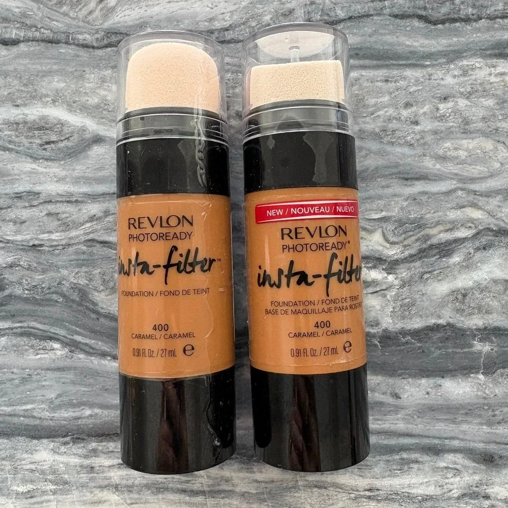 Revlon PhotoReady Insta-Filter Foundation 400 Caramel Lot of 2 0.91oz New Sealed